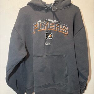 Vintage Reebok Philadelphia Flyers Dark Gray Hoodie